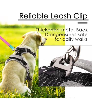 Thinkpet Anti-Zug Dog Harness - Adjustable & Breathable with Handle Reflective Design for Easy Control | Size L - Bright Black - Buy Online on GoSupps.com