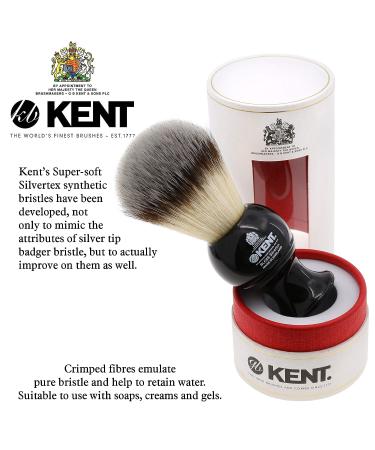 Kent BLK8S Shaving Brush Set with Ultra-Soft Synthetic Bristles and Black Resin Handle + VSB2 Large Black Shaving Brush Stand - Buy Online on GoSupps.com