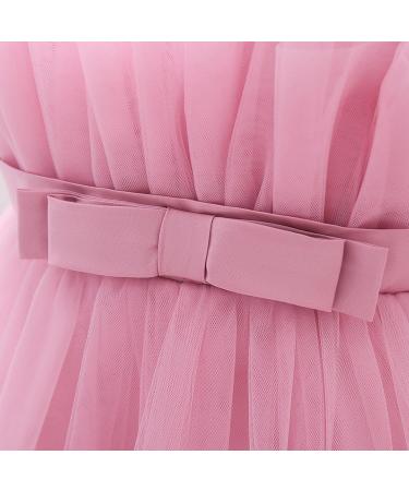 Miipat Baby Girl Tulle Dress with Headband | Sleeveless Princess Party Dress for Toddler Girls | 18-24 Months Dustpink - Buy Online on GoSupps.com