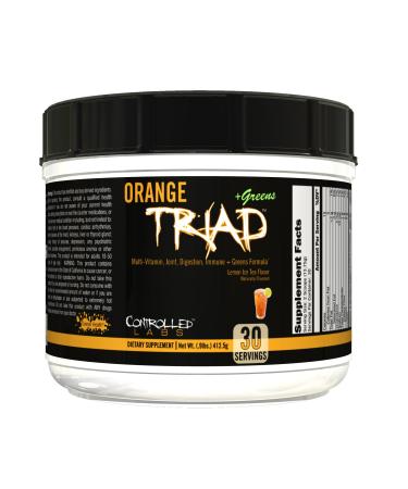 CONTROLLED LABS Orange Triad Plus Greens for Men and Women, 30 Servings Iron Free Sports Supplement for Overall Health, Multivitamin, Digestion, Immune System, and Joint Health Lemon Ice Tea