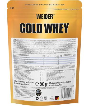 Weider Gold Whey Protein Powder - Milk Chocolate Low Carb & Fat High Protein for Muscle Gain - 500g Bag - Buy Online on GoSupps.com