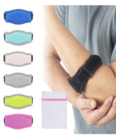 360 RELIEF Tennis & Golfers Elbow Support Brace - Padded Adjustable Strap for Men & Women | Pain Relief Injury Tendonitis Arthritis Basketball Weightlifting | Single Black with Mesh Laundry Bag | Black One Size