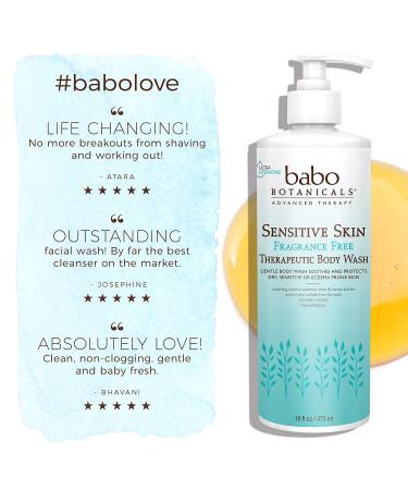 Babo Botanicals Fragrance-Free Hydra Therapy Wash | Sensitive Skin | Organic Calendula & Oat Protein | Vegan & Hypoallergenic - 16 fl. oz. - Buy Online on GoSupps.com