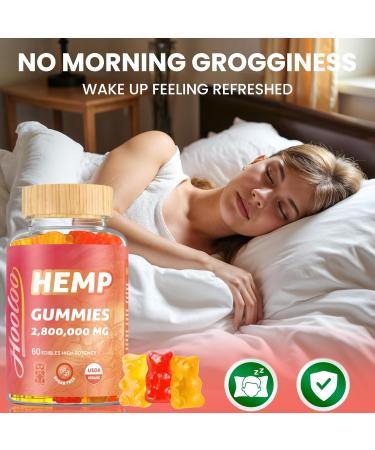 HOOLOO Hemp Gummies for Happier Bedtimes & Focus Extra Strength 2 800 000mg Hemp Oil Infused Gummy Bears Fruity Sugar Free Made in USA 2 800 000 - 2 Packs - Buy Online on GoSupps.com