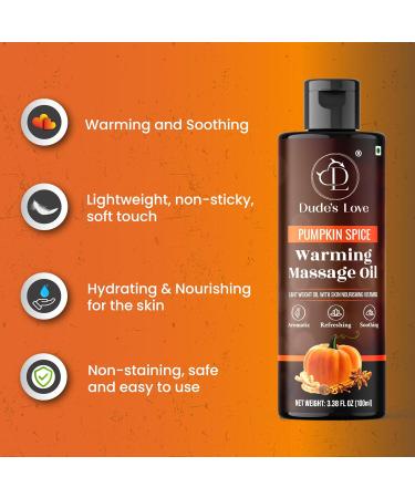 Dudes Love-Warming Bio Pumpkin Massage Oil | Non-Fatty Nourishing & Moisturizing | Ideal Gifts for Thanksgiving & Halloween | 3.38 fl oz - Buy Online on GoSupps.com