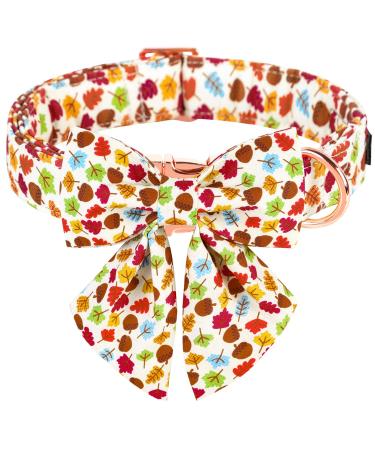 ARING PET Dog collar autumn dog collar with removable fly adjustable autumn ahorn leaf fly dog collar with metal buckle for small medium -sized and large dogs XS B: Herbstblatt