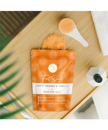 CalmGenix Tea Tree Oil Foot Soak with Dead Sea Salt & Essential Oils - Sweet Orange & Vanilla Fragrance | Foot Spa Treatment for Hard Skin, Nail Exfoliation, Fungal Nail Care - Buy Online on GoSupps.com