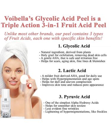 Voibella Beauty Glycolic Acid Peel and Retinol Moisturizer Combo - 2-Step Skin Care Routine for Exfoliating and Moisturizing Fine Lines Wrinkles Spots and Blemishes for Better Skin Appearance - Buy Online on GoSupps.com