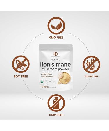 DEAL SUPPLEMENT Organic Lions Mane Mushroom Powder Supplement 1 500mg Per Serving 1lb Active Fruiting Body & Mycelium Extract Natural Brain Nootropic & Immune System Booster Non-GMO - Buy Online on GoSupps.com