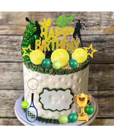 DRWATE 21 PCS Tennis Cake Toppers Tennis Cake Decoration Trophy Balls for Boys Men Birthday Favors Tennis Theme Birthday Party Supplies (Tennis) - Buy Online on GoSupps.com