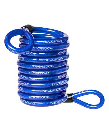 DocksLocks Anti-Theft Weatherproof Coiled Security Cable with Reinforced Looped Ends 10ft