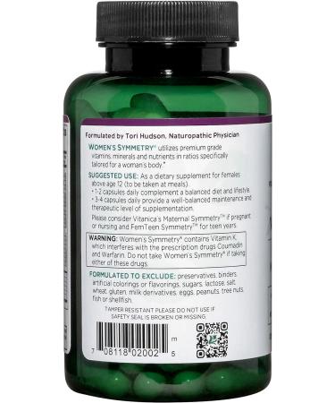 Vitanica Women's Symmetry High Potency Multivitamin 90 Capsules - Vegan & Mineral-Rich - Buy Online on GoSupps.com