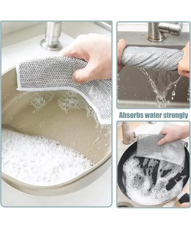 12 PCS Wire Dishwashing Rag Multipurpose Wire Dishwashing Rags for Wet and Dry Reusable Non Scratch Wire Dish Washing Rag Wire Dish Cloths for Kitchen Bathroom for Dishes Sinks Counters Stove Tops - Buy Online on GoSupps.com