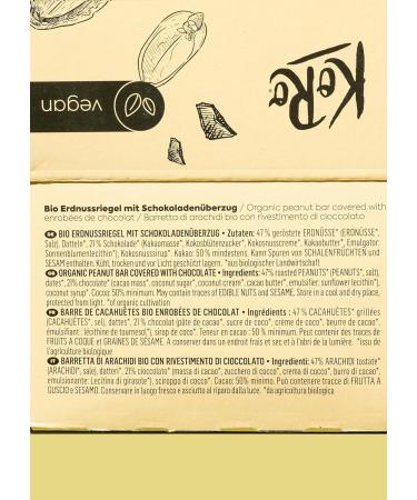 KoRo - Bio Erdnussriegel mit Schokolade 50 g - Bio und vegan - Zart schmelzende Schokolade - Mit Kokosbl tenzucker ges ßt - Buy Online on GoSupps.com