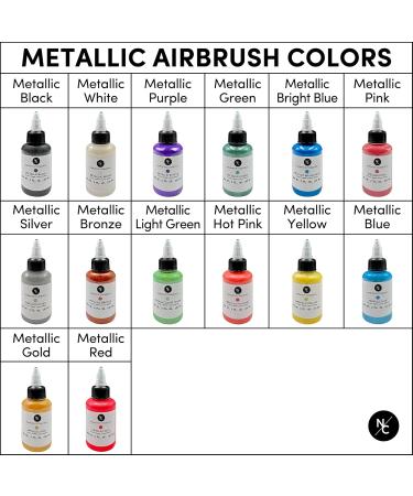 Metallic Alcohol Airbrush Paints - Skin Safe Quick Dry Waterproof Liquid Makeup for Bodypainting & FX - 2 fl oz Metallic Light Green - Buy Online on GoSupps.com