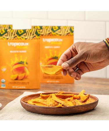 Organic Dried Mango Pack - Healthy Vegan Snacks for Kids & Adults | Tropicaux Reign | Non GMO, No Added Sugar | 3oz x 2 Pack (6oz Total) - Buy Online on GoSupps.com