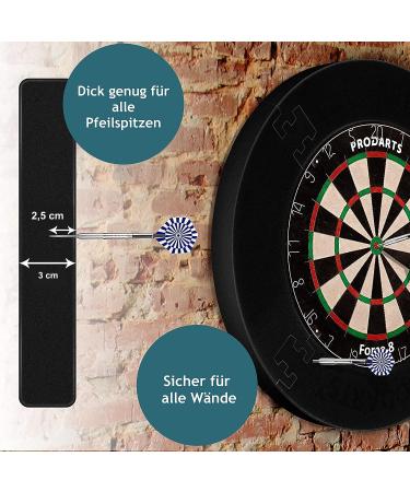 ProDarts Dart Surround - Black Ring Wall Protection for Dartboards - Professional Look - 45.5cm Diameter - Stable Border - Easy Installation - Buy Online on GoSupps.com