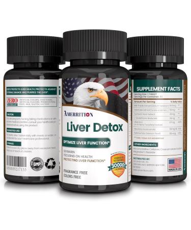 Amerrition Liver Support Supplement with Milk Thistle Silymarin Artichoke Extract Turmeric - Optimal Liver Function and Digestive Health 60 Tablets - Buy Online on GoSupps.com