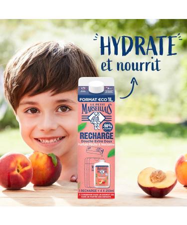Le Petit Marseillais - Extra Gentle Shower Gel Refill Organic White Peach & Organic Nectarine (1 L brick) - Shower gel refill - Buy Online on GoSupps.com