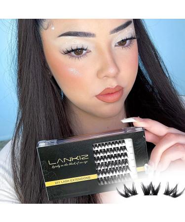 Lankiz 0.07 D Curl Single Eyelash Extensions - 10-16mm Cluster Lashes | 48 PCs DIY Artificial Fake Lashes for Home Use - Buy Online on GoSupps.com