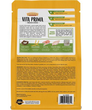 Sunseed Vita Prima Hedgehog Food - High-Protein Blend with Poultry, Seafood & Mealworms - Vitamin-Fortified for Health & Happiness - Buy Online on GoSupps.com