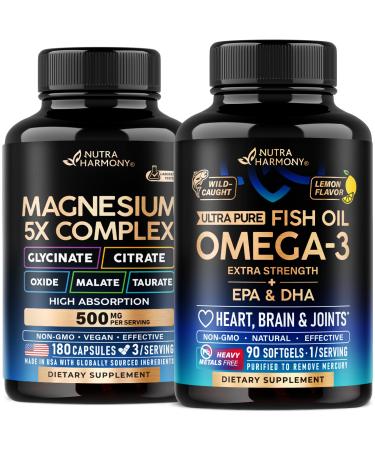 Magnesium Complex Capsules & Omega 3 Fish Oil Softgels
