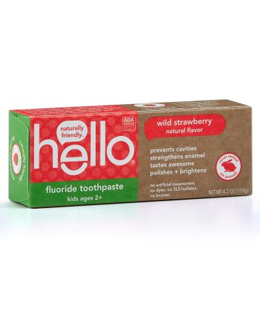 Hello Kids Fluoride Toothpaste Wild Strawberry 4.2 oz (119 g)