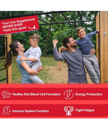 Iron Gummies for Women 25mg Plus Vitamin C Beet Root Vitamin B12 Folate for Iron Deficiency Anemia Energy Boost Sugar Free Iron Supplement Non-Constipating No After Taste 60 Cts 60 Count (Pack of 1) - Buy Online on GoSupps.com