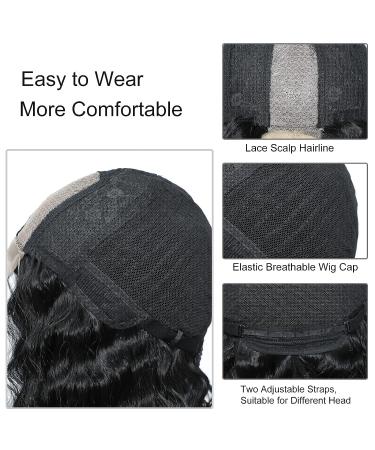 CLIONE Deep Wave Bob Lace Wig 12 - Short Synthetic Wigs for Black Women - Natural Black Color - Curly Bob Lace Front Wig - Buy Online on GoSupps.com
