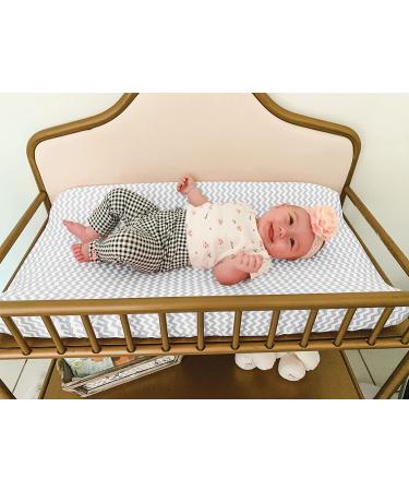 Premium Cotton Baby Changing Pad Cover 4 Pack - Grey and White - Machine Washable - Boy or Girl - Diaper Changing Pad Sheets - Buy Online on GoSupps.com