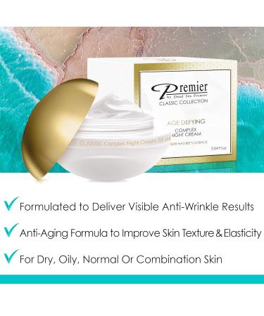 Premier Dead Sea Classic Night Cream & Eye Cream Travel Size - 0.4 Fl Oz | Age-Defying Nourishing Moisturizer | Reduce Wrinkles & Dark Circles | With Vitamins E, A & Aloe Vera - Buy Online on GoSupps.com