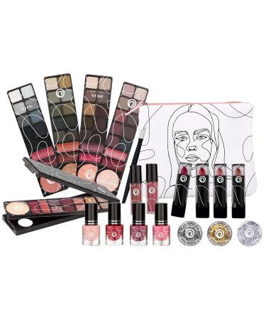 Boulevard de Beaut 82-Part Makeup & Nail Design Set - Compact Nude Palette 50 Eyeshadows 14 Lip Glosses 4 Lipsticks 4 Nail Polishes - Ideal Travel Kit for On-the-Go Beauties - Buy Online on GoSupps.com