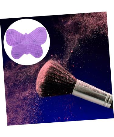 HAPINARY 1pc Silicone Scrub Pad Hair Brush Cleaner Cleaning Tool Beauty Brush Cleaning Mat Make up Cosmetic Brush Cleaning Mat Purple Makeup Brush Silica Gel Cleaning Board 23X17cm Purple - Buy Online on GoSupps.com