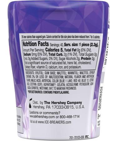 ICE BREAKERS ICE CUBES Sugar Free Gum Arctic Grape 40 Piece Arctic Grape 40 Piece - Buy Online on GoSupps.com