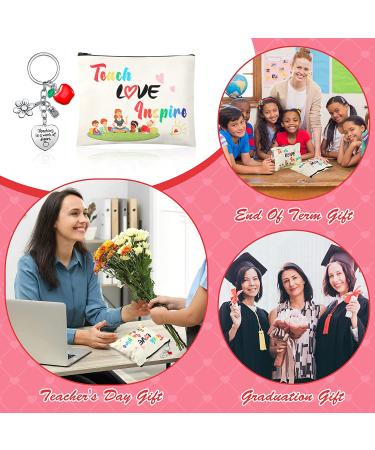 Teacher Appreciation Gift Set - 12 Pcs Makeup Bags & Keychains for Graduation (Delicate Style) - Buy Online on GoSupps.com