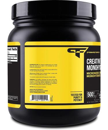 Primaforce Micronized Creatine Monohydrate Powder 500g - Pure Muscle Building Supplement - Buy Online on GoSupps.com