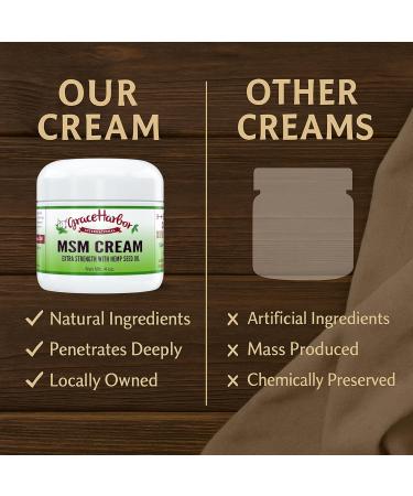 Grace Harbor MSM Cream Skin Joint & Muscle Rub with Goat Milk Vitamin E & Essential Oils Nourishing Skin Moisturizer Anti-Aging Cream & Comforting Body Rub 4 oz 4 Ounce - Buy Online on GoSupps.com