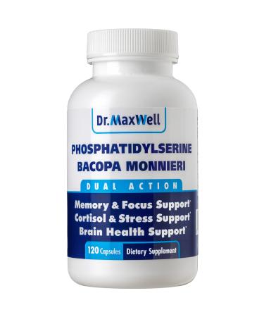 Dr. Maxwell Phosphatidylserine & Bacopa Monnieri Better Than Each Alone. Phosphatidylserine Supplement 300mg No Fillers Soy Free 2in1 120 Capsules. Memory Support