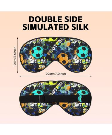 Buy Doodle Colored Football Sport Sleep Eye Mask | Soft Silk Blindfold for Travel & Rest - Buy Online on GoSupps.com
