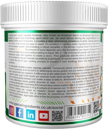 Arrowroot Powder 250g Premium Quality Vegan Non-GMO Gluten Free Non-Irradiated - Recyclable Container 250 g (Pack of 1) - Buy Online on GoSupps.com