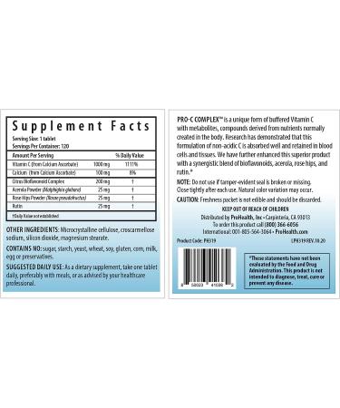 ProHealth Pro-C Complex 1000 mg - 120 Tablets | Immune System Support - Buy Online on GoSupps.com