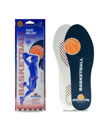 FOOTGEL Basketball I Pain Relief Insole with Lasting Eucalyptus Scent Odor Control I Vegan and Medical Certification I Machine Washable I See Performance Specs I Size L (Men 9-12.5 / Women 10.5-13) Large (Men 9-12.5 / Wo...