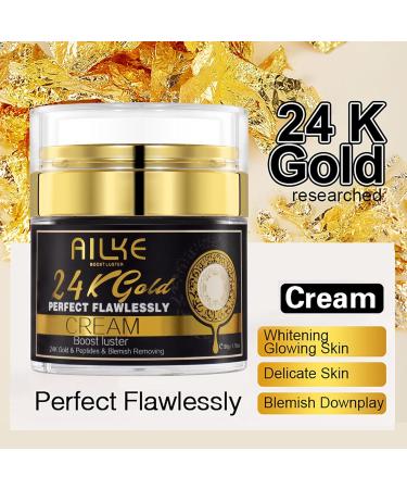 AILKE BOOST LUSTER AILKE 24K Gold Perfect Flawlessly Face Cream Whitening Reduce Blemishes Melanin Improve Dull Skin With Glutathione Vitamin C 50ml Pack of 1 - Buy Online on GoSupps.com