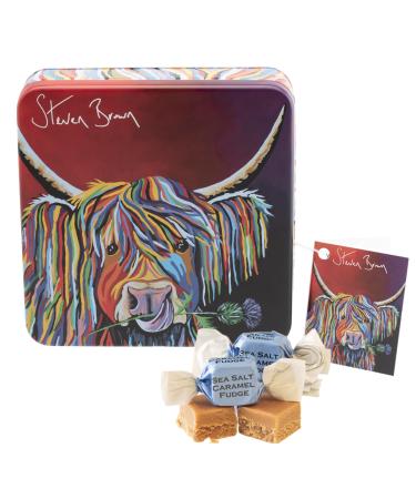 Steven Brown Lizzie McCoo tin of salted caramel fudge