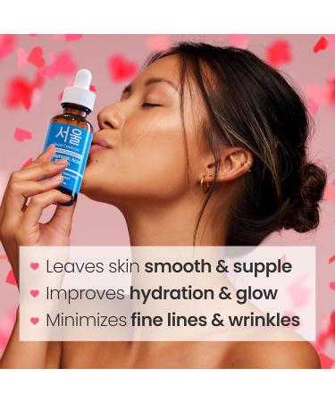 SeoulCeuticals Korean Hyaluronic Acid Serum - High & Low Molecular Weight - Centella & Propolis - 1oz | International Shipping Available - Buy Online on GoSupps.com