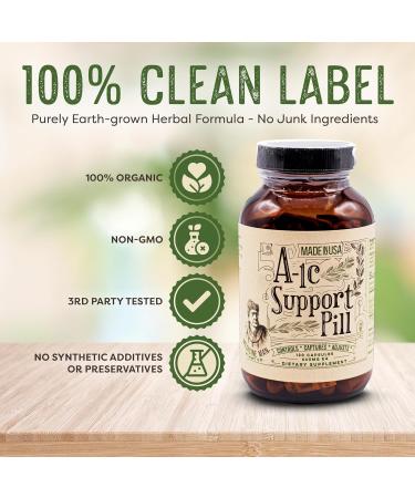 A-1C Support 120 Capsules | Natural Organic Formula with Bitter Melon Holy Basil & Aloe Vera | Non-GMO Herbal Supplement for Blood Sugar Balance - Buy Online on GoSupps.com