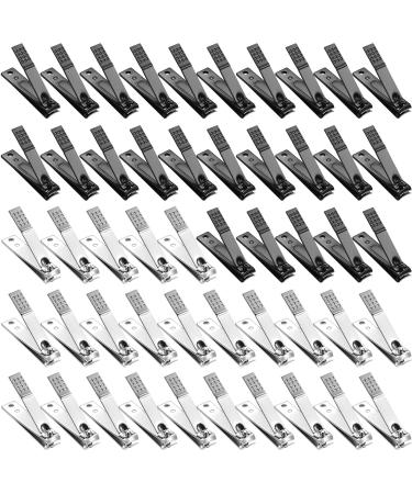 50 Pieces Nail Clipper Set Fingernails and Toenail Clipper Stainless Steel Nail Cutter for Women Men Thick Nails  Black and Silver - Buy Online on GoSupps.com