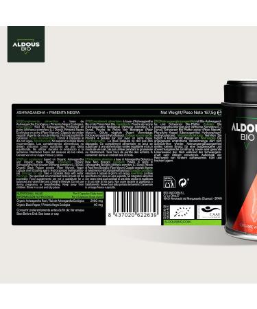 Organic Ashwagandha 2160mg | 250 Vegetable Capsules | Organic Ashwagandha Root with Black Pepper | Withania Somnifera | Wellness Anti Stress Energy Sleep | No Additives | Certified Organic - Buy Online on GoSupps.com