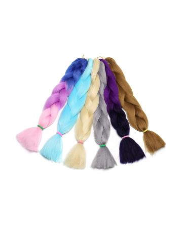 24 Silver-Gray Kanekalon Braids Extensions - 3 PCS Colorful Crochet Hair Synthetic Braiding Hair for International Shipping - Buy Online on GoSupps.com