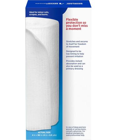 Buy Band-Aid Rolled Gauze - 4 Inches x 2.5 Yards | First Aid Essentials for Quick Healing | Shop Internationally - Buy Online on GoSupps.com